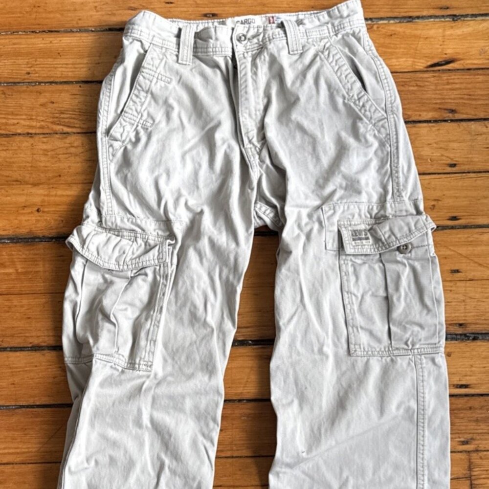 Levi's Loose Straight Cargo Pants Men's 29x32 Khaki Workwear Utility Y2K